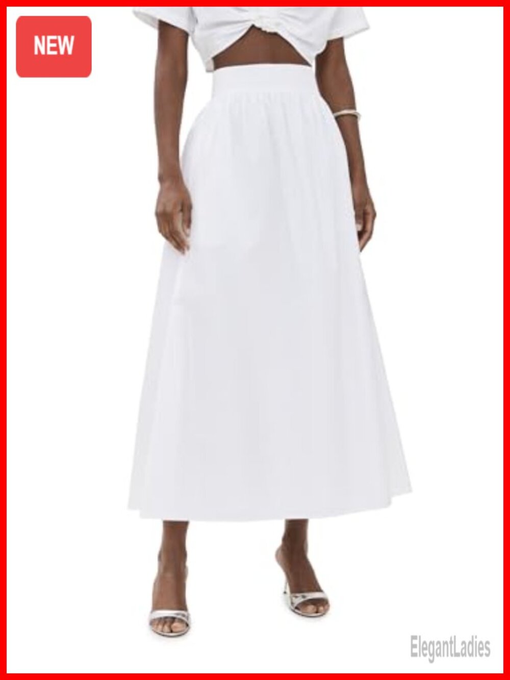 De Loreta Ariadna Gathered Maxi Skirt 100% Cotton Twill